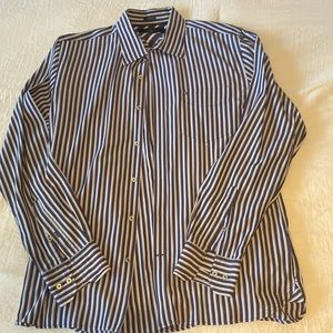Tommy Hilfiger Men’s Medium Striped Long-Sleeved Dress Shirt